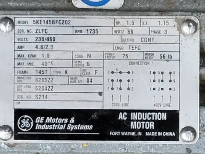 USED GE MOTORS 5KE145BFC202