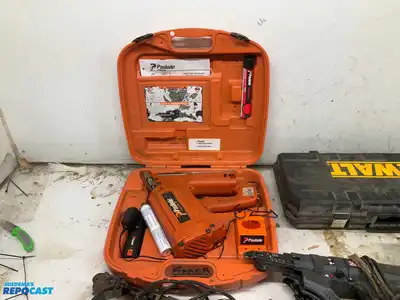 Assorted Powered Tool Lot Including (1) Paslode Framer with Battery, Charger, and Case, (1)...