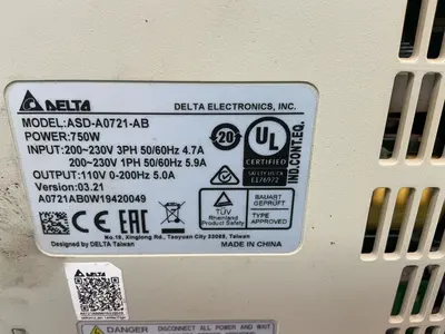 Used DELTA ASDA0721AB Servo Drives Ohio US | HGR 24 #1455353