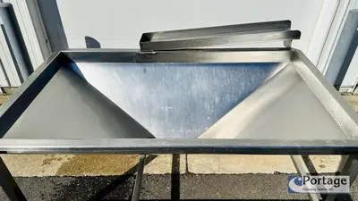 Vegetable / Produce Sorting / Washing / Cleaning / Holding Station  |  S.S. V-Bottom Trough w/Bottom Discharge