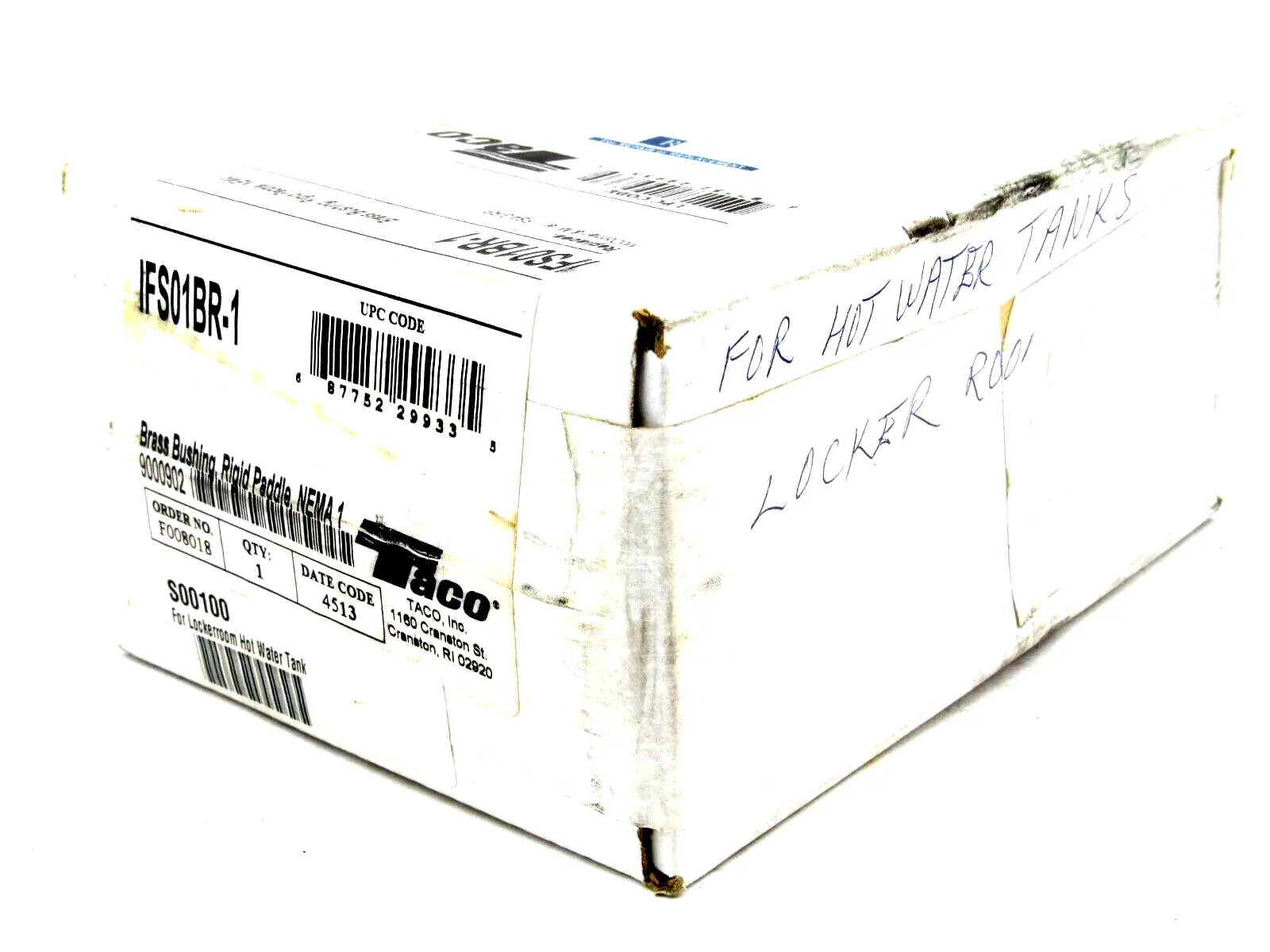 NEW TACO IFS01BR-1 BRASS BUSHING, RIGID PADLE FLOW SWITCH IFS01BR1