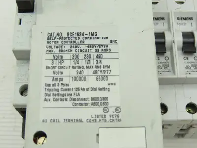Siemens SCE1634-1MG 3Hp Self Protected Combination Motor Controller