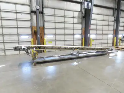 Anderson Dahlen 27"x 25' Portable Trough Belt Incline Conveyor Sanitary 480V 3PH