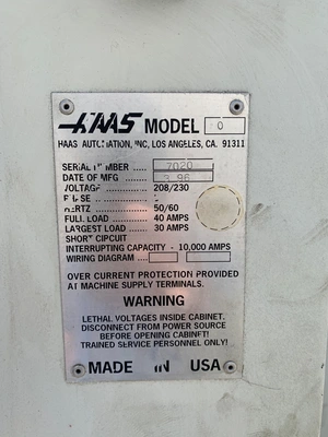 1996 HAAS VF-0 Vertical Machining Centers | PM Machines (2)