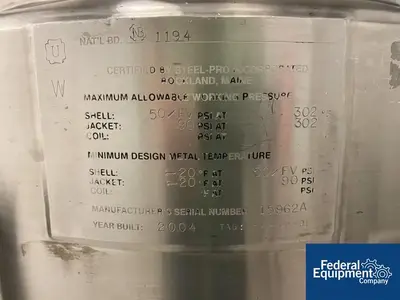 USED Steel-Pro 150 Liter Steel Pro Reactor, S/S