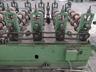 16 STAND X 4" x 36" WIDE R-PANEL ASC ROLLFORMER LINE WITH REEL & CUT OFF, BECK CONTROLS: STOCK #21176