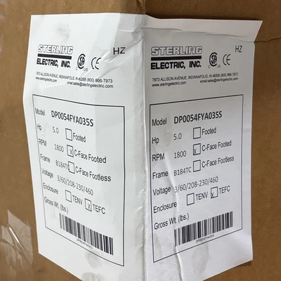 New | in-Stock Sterling Electric DP0054FYA035S Motors (misc) Indiana US | J&J Industrial Supply #1412977