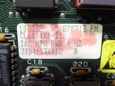 Fisher Rosemount CL6011X1-B1 IAC MPU Power Board 30B4113X012 Rev. B Used