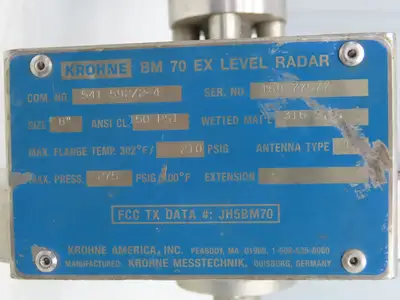 Krohne BM70 Level Radar Digital Signal Processing Volume Distance 120VAC