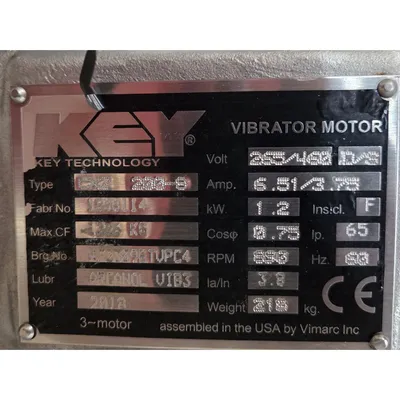 Used KEY TECHNOLOGIES SH01 Rectangular Screeners West Virginia US | JM Industrial #1455974