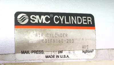 SMC CS1FN160-203 Pneumatic Tie Rod Cylinder 160mm Bore 203mm Stroke
