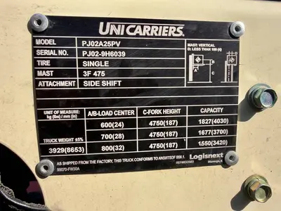 Used 2003 NISSAN PJ02A25PV Misc Forklifts Texas US | TB Forklifts #1341288