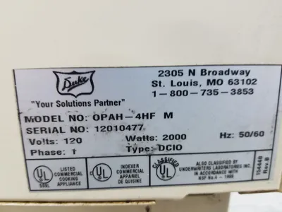152-0377 Duke OPAH-4HF-M 4 Well Warmer Hot Buffet Bar