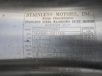 Pump, Peristaltic, S/st, Masterflex, Mdl 77201-62, 1/2 HP #S739562