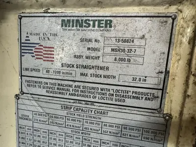 MINSTER MRH20-38S / MSH30-32-7 Coil Reels and Straighteners | PressTrader Limited (10)