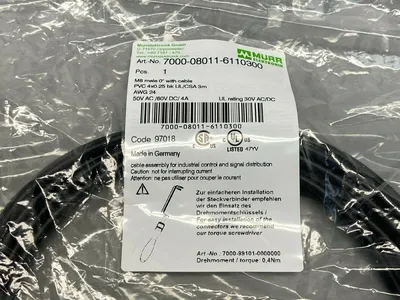 7000-08011-6110300 | Murr Elektronik  Single-Ended Cordset - New