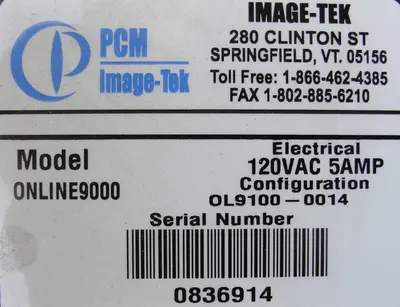USED PCM IMAGE-TEK ONLINE 9000 SERIES
