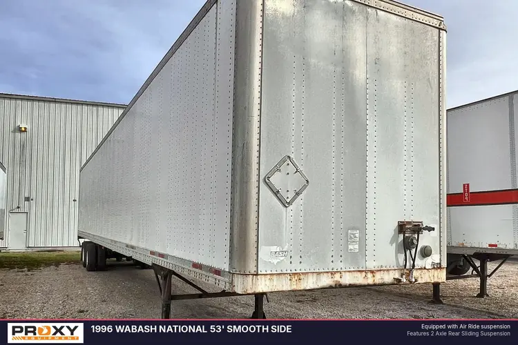 Used 1996 WABASH NATIONAL 53' SMOOTH SIDE Box Trailers Indiana US | Proxy Equipment #1385044