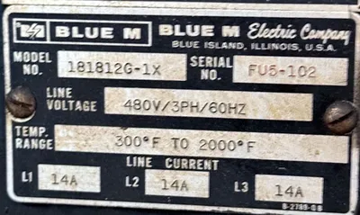 BLUE M 181812G-1X Furnace - Batch Temper, Electric, High-Temp | Heat Treat Equipment Co. (12)