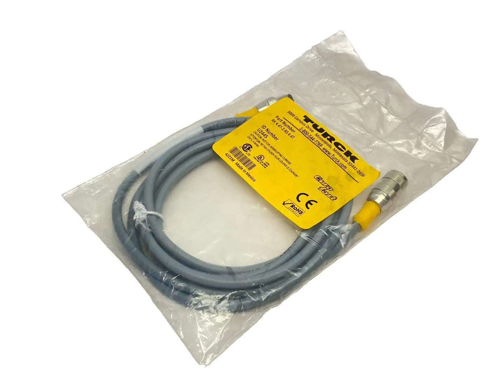 New | in-Stock Turck Sensor Actuator Cordset M/F M12 4-Pin 2m U2445 Electrical Fittings Michigan US | Maverick Industrial Sales #1413518