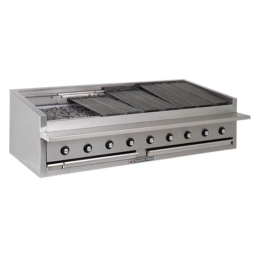 Bakers Pride L-72RS-R 72" Countertop Gas Charbroiler W/ Cast Iron Radiants - (16) Burners, Liquid Propane