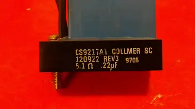 Collmer Electric CS9217A1 Capacitor 5.1ohm .22uf Rev 3. 4B