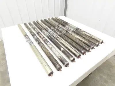 1.9"x 40"BF Galvanized Steel Gravity Conveyor Roller 7/16" Hex Axle  Lot of 10