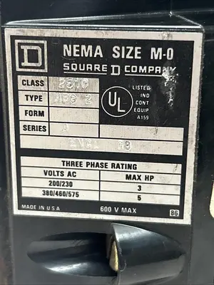 Used SQUARE D 2510MBG2 Starters Ohio US | Surplus Asset Holdings #1547701