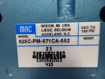 MAC 825C-PM-571CA-552 Valve with PME-571CAAA 12VDC 2.5W 25 to 150 PSI Coil New NIB