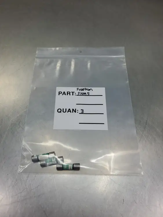 Used Fusetron FNM5 Dual-Element Fuse, 125V/250V, 5A, Lot of 3 Fuses | Palmetto Automation #1155962