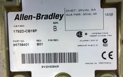 ALLEN BRADLEY 1792D-CB18P SER. B ARMOR BLOCK MAXUM REV. B01. 3D-8