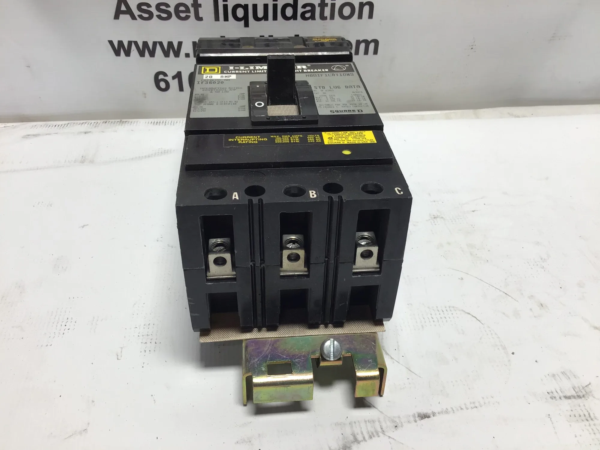 Circuit Breaker 20 amp Square D IF36020 I Limiter I Line Molded Case