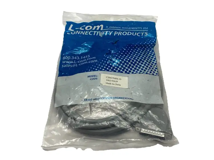 New | in-Stock L-COM ECONOMY MOLDED D-SUB CABLE, DB25 MALE / MALE, 10.0 Cable & Wire | Maverick Industrial Sales #1111886