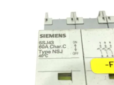 USED SIEMENS MINIATURE CIRCUIT BREAKER 3P 60A W/ 5ST3010-0HG SWITCH