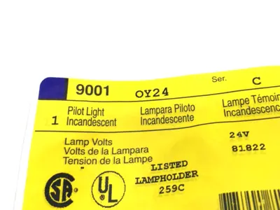 NEW SQUARE D YELLOW INCANDESCENT PILOT LIGHT TYPE O
