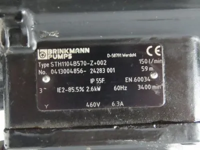 Brinkmann STH1104B570-Z Immersion Coolant Pump 40 GPM 3.4Hp 480V 3PH 22" Depth
