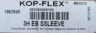 NEW KOP-FLEX 1963545 COUPLING 3H EB SSLEEVE