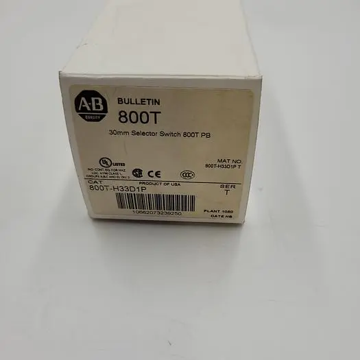 New | in-Stock ALLEN-BRADLEY ALLEN BRADLEY 800T-H33D1P SELECTOR SWITCH WITH KEY IN ORIGINAL BOX Switch Parts | ND Industrial Surplus #1221706