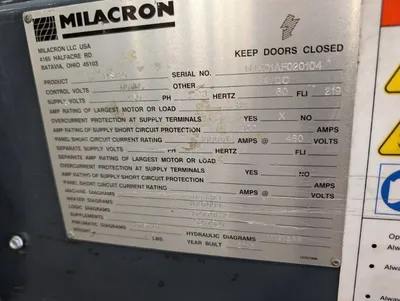 2015 CINCINNATI MILACRON MS725 Injection Molding Horizontal/Vertical | Machinery Network (20)