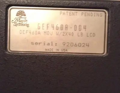 Used MAPLE SYSTEMS GEF460A-004 Automation Control (HMI) Ohio US | Surplus Asset Holdings #1233668