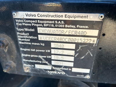Used 2021 VOLVO ECR40D Excavators Oklahoma US | OT Truck & Tractor Sales #1383520