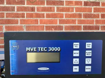 USED CHART MVE XLC 810 HE-F LIQUID NITROGEN CRYOGENIC STORAGE TANK W/ TEC 3000
