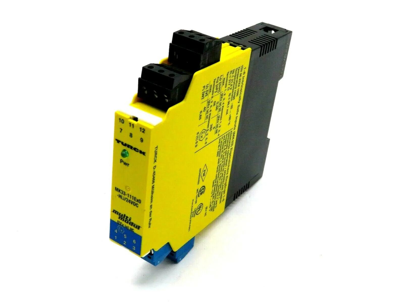 NEW TURCK ELEKTRONIK MK33-111EX0-HLI/24VDC SAFETY MODULE MK33111EX0HLI24VDC