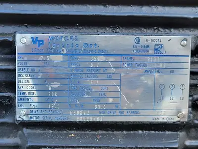7.5 hp, 575 volts, 3520 rpm, 213T Electric Motor