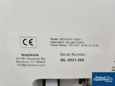 USED Isoplexis IsoPlexis Isolight Single-Cell Cytokene Detection System