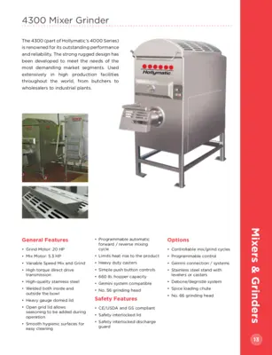 The Hollymatic 4300 Mixer Grinder