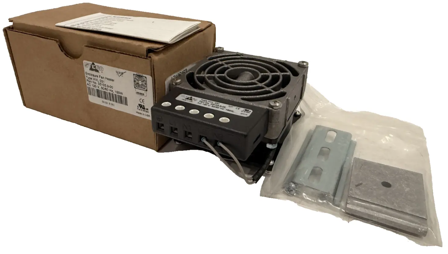 NEW STEGO HVL031 ENCLOSURE FAN HEATER 120V 50/60Hz 150W