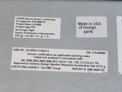 USED ABB INC. ACS550-U1-052A-6