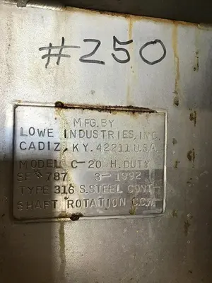 Used 1992 LOWE INDUSTRIES C-20 H DUTY Ribbon Blenders North Carolina US | DH Griffin Used Equipment #1383855
