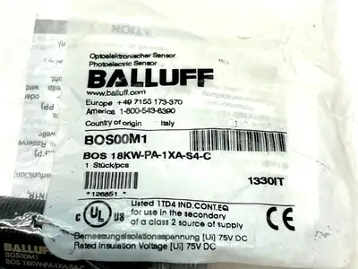 BOS00M1 | Balluff  Diffuse Sensor BOS 18KW-PA-1XA-S4-C - New